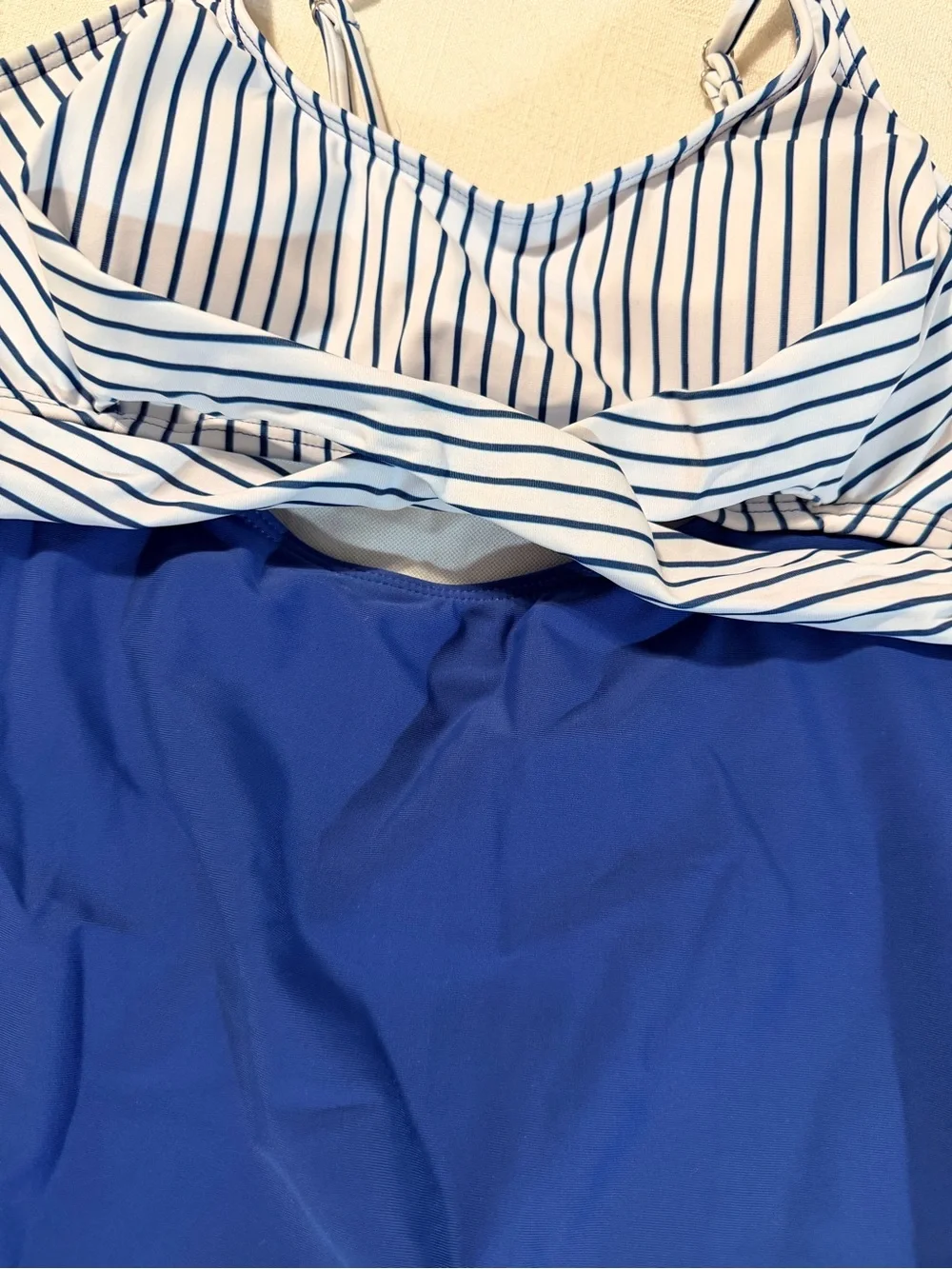 Girls' Blue Stripe One-Piece Swimsuit
